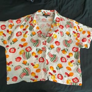 Bright fruity button up size Medium